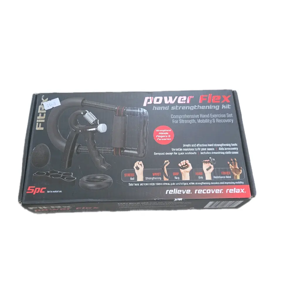 Power Flex Hand Strengthening Kit by FitPro Comprehensive Exercise Set for Strength Health & Recovery
