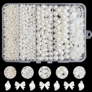 550pcs Abs Faux Pearl Beads, Perfect for Jewelry Making, Bracelets, Necklaces, Earrings, Keychains, DIY Crafts, Accessories