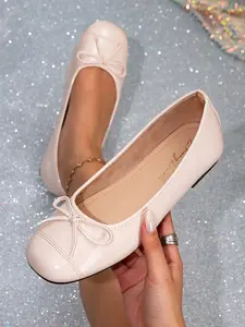 Elegant Bow Flat Shoes, Soft and Gentle Style, Suitable for Students, Commuters, Sweet Fashion Lovers, Daily Wear, Dating, Work