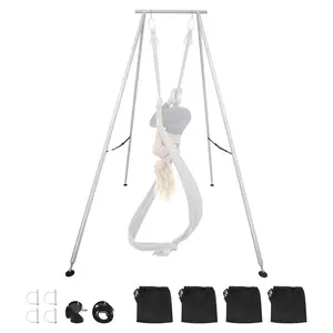 Yoga Stand Frame With 9.6 Ft Length Swing Stand, Triangular Aerial Rig Supports Up To 551.2 Lbs, Aerial Silk Stands For Yoga Enthusiasts, Non-Slip Base, Lightweight, Detachable Design, Easy Assembly