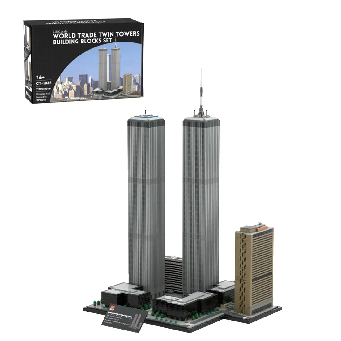 EngineDIY World Trade Center Twin Towers Building Blocks Collector Set, 7121-Piece 1/800 NYC Scale Kit, Premium ABS Plastic, 17.7x15x26 Inches, 12+ Adult Builders/Cityscape Enthusiasts Toy (6-Month Compatibility Note)