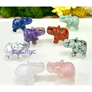 8 PCs 1.5” Mix Natural Crystal Elephant