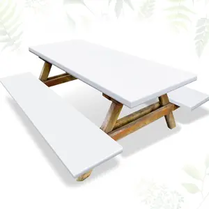 Sunfans Picnic Table Cover with Bench Covers, Elastic Fitted Spandex Tablecloths for 6 Foot Rectangle Tables