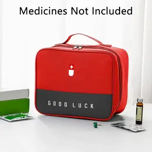 Portable Medical Kit, Home Emergency Supplies, Outdoor Car Medicine Bag, Large Capacity Drug Storage, No Medicines Included, Portable Emergency Equipment