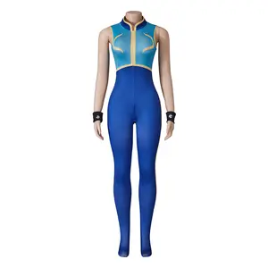 CHUN-LI jumpsuit cosplay costume chun-li alpha suit chunli bodysuit female soldier costume
