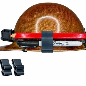 2 Pack - Hard Hat Marker - Carpenter Pencil - Permanent Marker Pencil Holder - Hard Hat Pen Clip - Made In USA - Tough Rubber Design