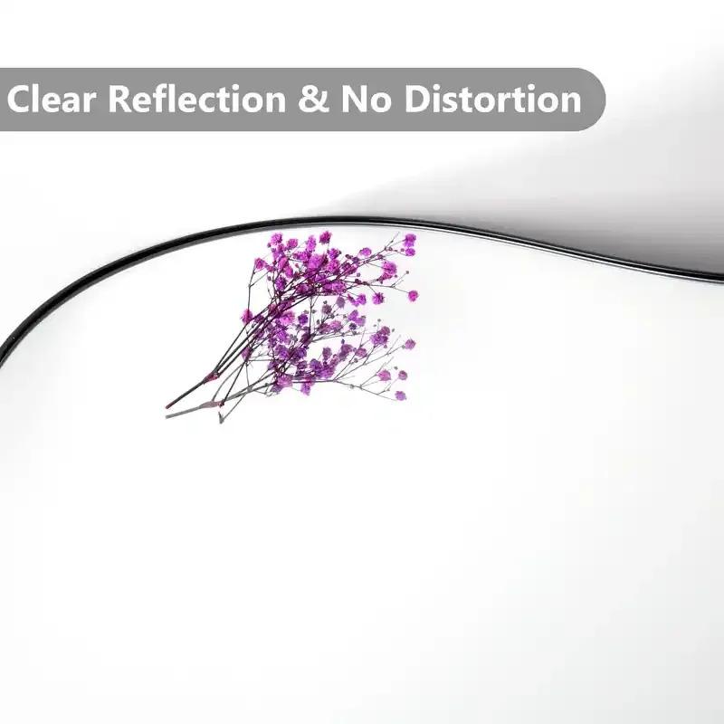 Stylish Irregular Wavy Mirror Black Asymmetrical Metal Framed Wall Accent Mirror for Bedroom