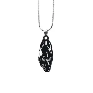 Death Grips Fan-Made "The Money Store" Enamel Pendant Chain Necklace – 60cm Stainless Steel Chain