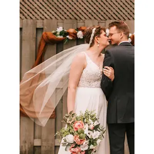 Simple Fingertip Bridal Veil for Short Hair, Bobs & Pixies