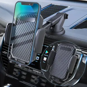 FBT phone holder for automotive, [ off-road horizontal sucker protection ]3-inch long arm sucker holder universal phone mount windshield dashboard exhaust hole compatible with all smart phones