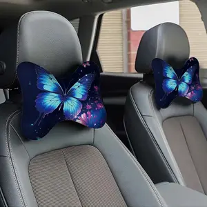 1-Pack Elegant Car Headrest Pillow with Strap Design - Soft Polyester Neck Support Cushion, Suitable for Most Vehicles, Comfortable and Stylish Interior