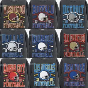 New Retro Varsity Style All Team Football Sweatshirtt, Hometown Football Game Day Pullover, Vintage Football Throwback Graphic, Gift For Fans 2025 Sport Top