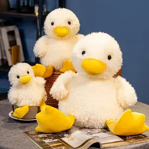 20-40CM Cute Cartoon Anime Sitting Pose Yellow Duck Plush Toy Kawaii Duck Children's Soothing Doll Pillow Handmade Birthday Gift