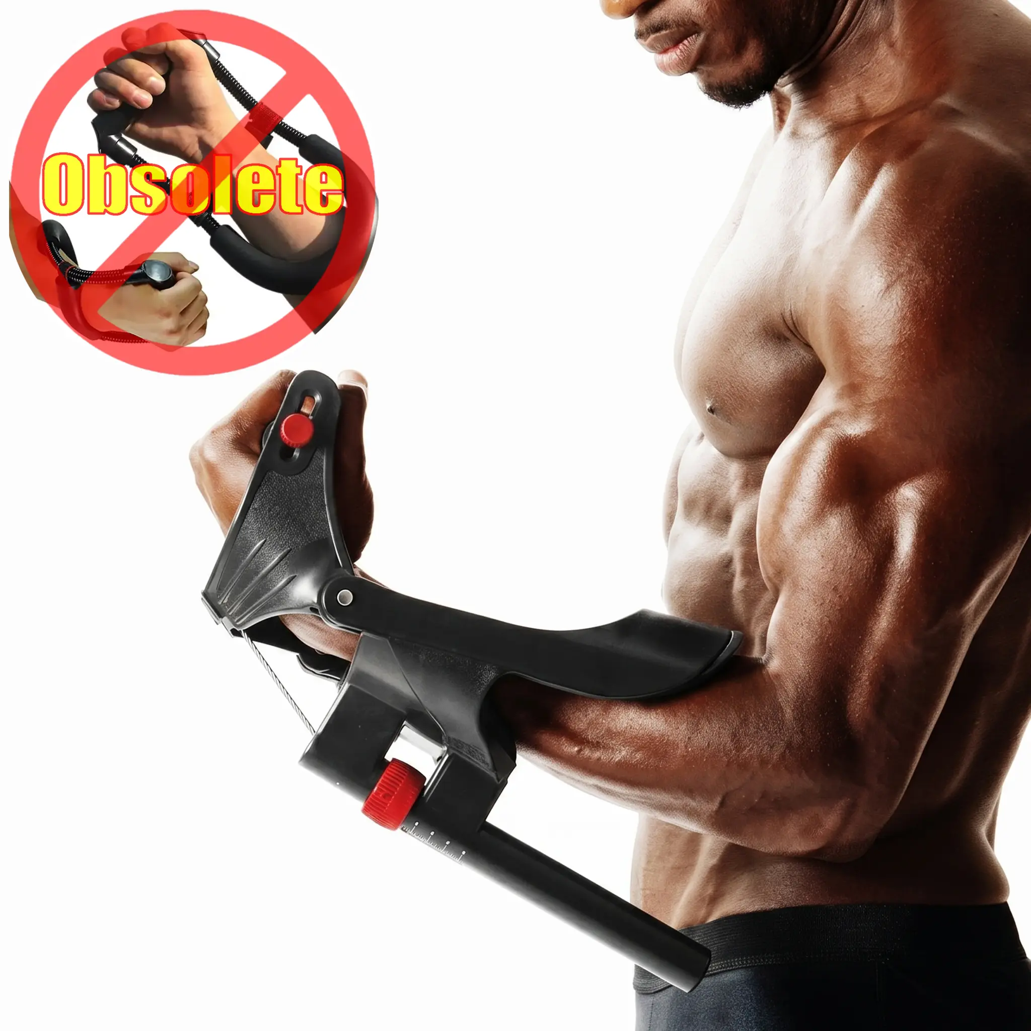 Ergonomic Forearm Exerciser & Wrist Strengthener - Variable Resistance Arm Workout Equipment with Forearm Support Pad, Hand Grip Developer for Muscle Isolation, Arm Wrestling & Rock Climbing