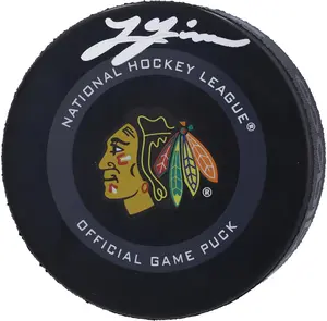 Lucas Giolito Chicago White Sox Autographed Chicago Blackhawks Official Game Puck - NHL Auctions Exclusive - Fanatics Authentic Certified