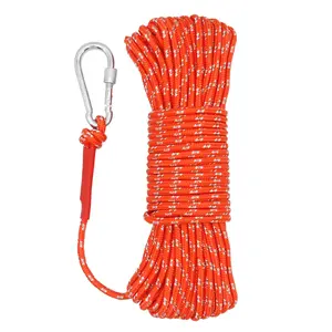 NewDoar 6mm Marine Floating Rope – High-Strength Double-Braided Reflective Orange Safety Rope for Boating, Anchoring, Mooring, Camping, Fishing, and Emergency Rescue Operations