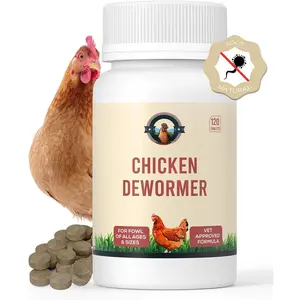 Chicken De-wormer: an -  Formula, 120 Tablets, Safe for Eggs During Use, Complete Poultry  Supplies, -Made, Effective for Poultry and Ages.