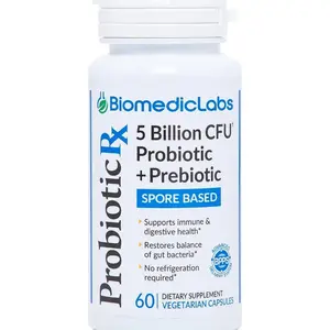 Probiotic Rx: 5 Billion CFU – Probiotic + Prebiotic - Spore-Based – 60-Day Supply - SBO - Supports Immune & Gut Health - Soil-Based Organisms - No Refrigeration Required