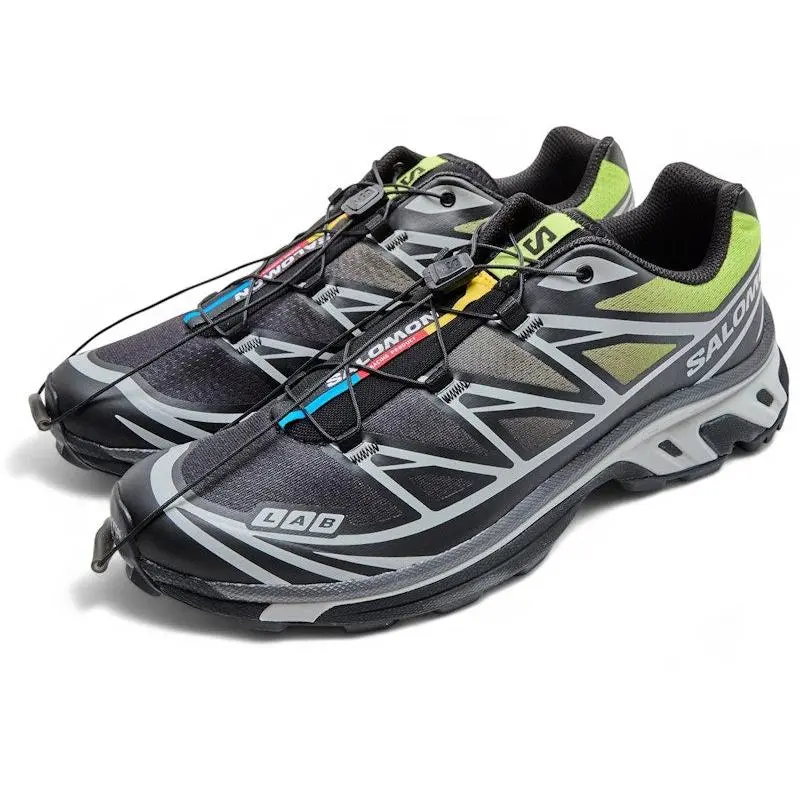 Salomon XT-6 Black Acid Lime Men's / Women's Trail Running Walking Casual Lifestyle Sneakers Outdoor Shoes