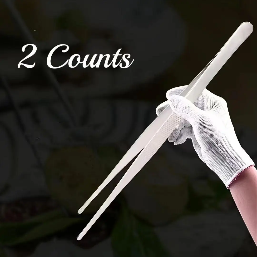 Kitchen Food Tweezers, Stainless Steel Food Straight Tweezers, Universal Kitchen Tool, Multipurpose Tweezers Tongs for Home Kitchen, Utensils, Cooking