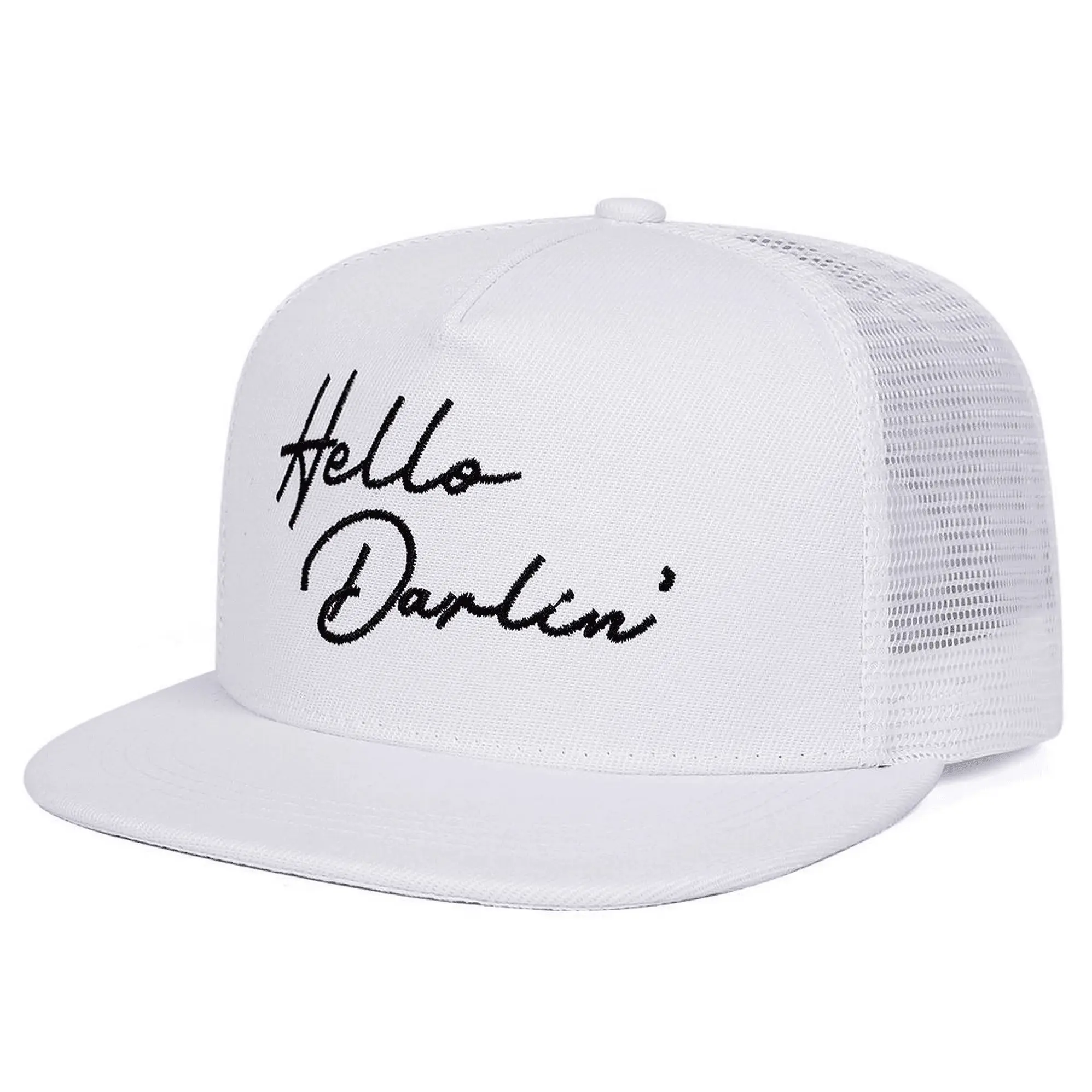 Unisex Hello Darlin Embroidery Hip-hop Net Hats Spring Summer Outdoor Adjustable Casual Baseball Caps Trucker Caps Sunscreen Hat