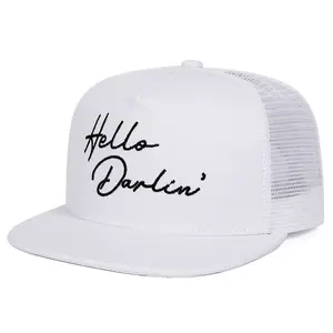 Unisex Hello Darlin Embroidery Hip-hop Net Hats Spring Summer Outdoor Adjustable Casual Baseball Caps Trucker Caps Sunscreen Hat