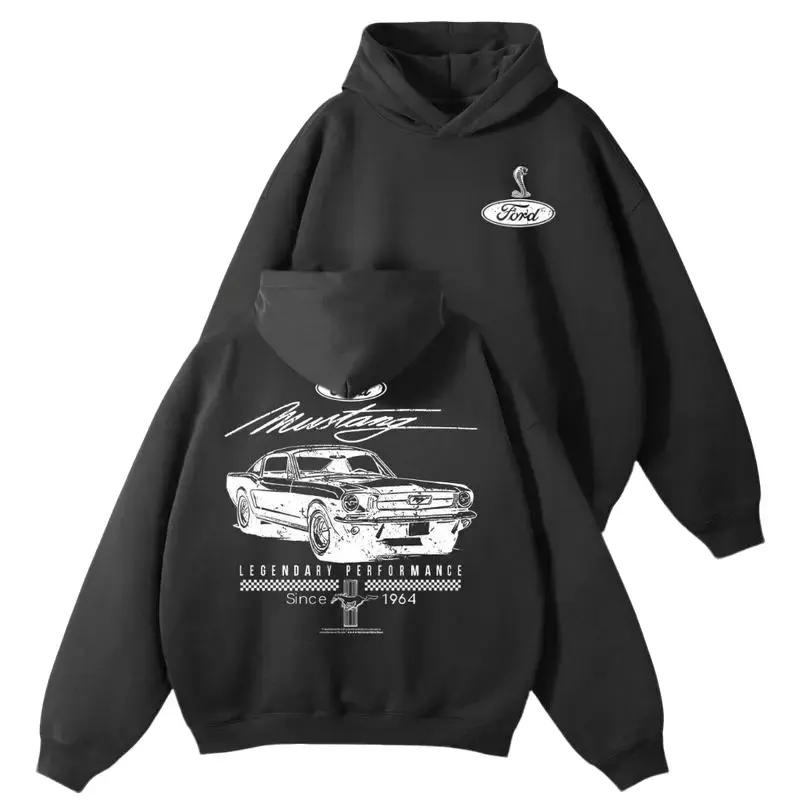 Unisex Graphic Sweatshirts for Car Lovers, Vintage 1964 Muscle Car Pullover Top, Comfortable Everyday Casual Fleece, Fits, Cotton, Menswear, Soft