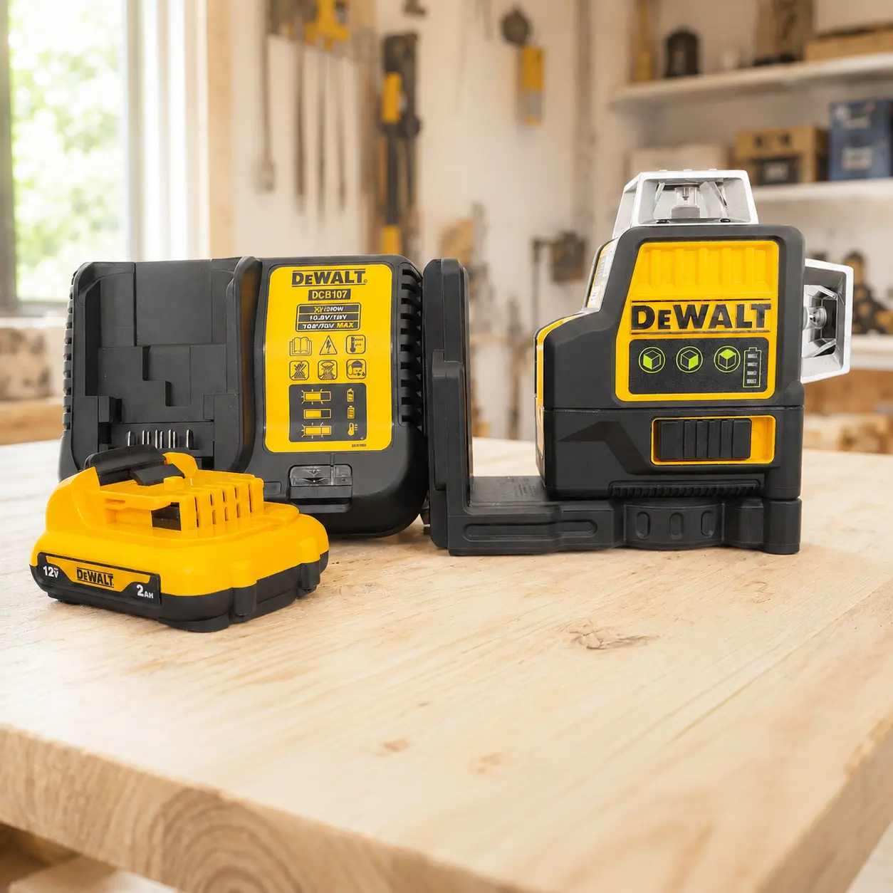 DEWALT DW089LG 2026 Green Laser Level - 12-Line, 360-Degree Horizontal & Vertical Hand Tool for Outdoor Users