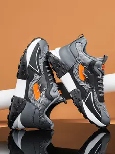 Men's Brown - Yellow Plus Size Retro Dad Shoes, Sports Shoes, Trendy Street Style, Leather & Mesh Spliced Material, Sufficient Sizes & Comfortable, Ideal for Plus - Size Men's Daily Outfits & Outdoor Outings