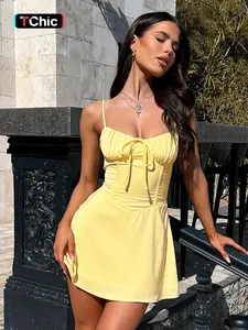 Elegant Women's Dress, Lace Up Design, Perfect for Beach Vacation & Daily Wear, Breathable Lightweight Fabric for All-day Comfort, Casual Wear, Womenswear