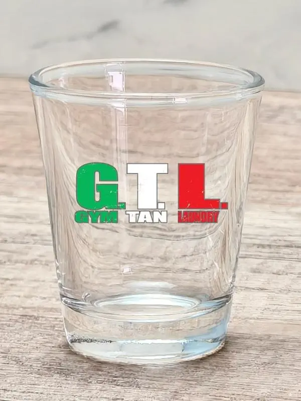 Official Shore Merch Jersey Shore Shot Glass Collection - Durable Glassware, 0.3lb Shot Glass for Quick Sips, Seaside Heights GTL Snooki Gym Tan Laundry Party Drinkware