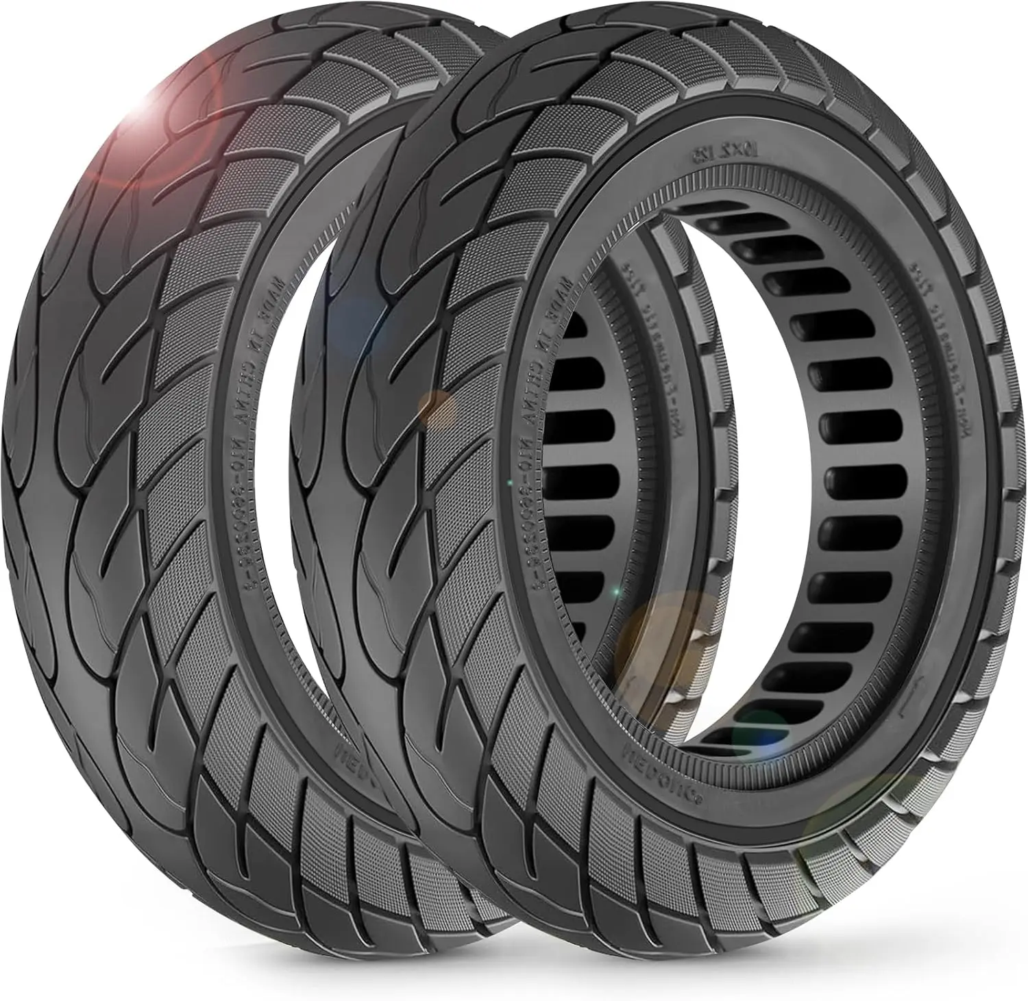 2-Pack 10x2.125 Tubeless Scooter Tires - Fits Models: 8.5x2.0, 8½x2, 50-75-6.1, 10×2.0, 10×2-6.1, 10×2(54-152) | Verify Rim Size: 6.5-6.65" Diameter & 1.26-1.34" Width | Puncture-Resistant