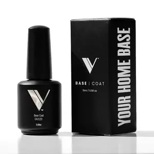 V Beauty Pure Gel Base Coat 0.5OZ Long Lasting Strong Adhesion Chip Free Wear Smooth Application Protects Natural Nails Works with Any Nail Polish