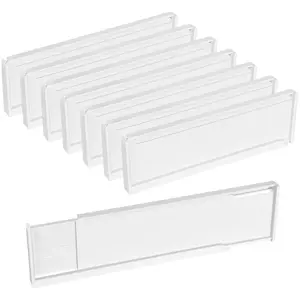 Drawer Divider, Adjustable Dividers, 8pcs Adjustable Drawer Organizer, Expandable Kitchen Drawer Organizer, Home Organizer for Clothes, Kitchen, Bedroom