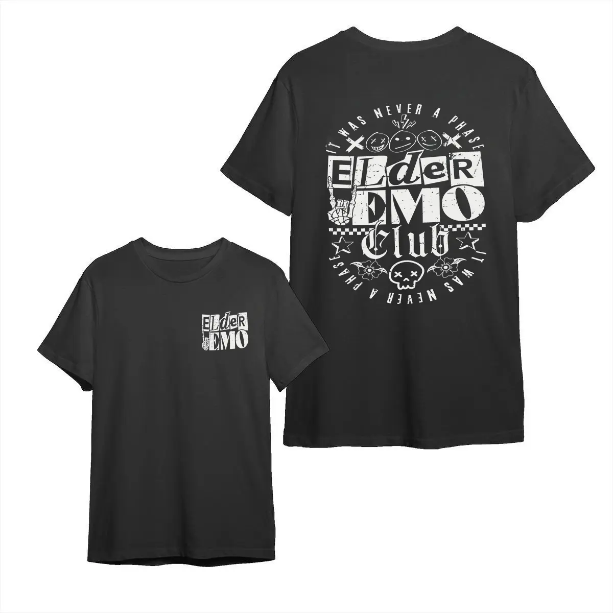Elder Emo Club Unisex Tshirt  It Was Never a Phase Shirt Emo Gift Emo is Not Dead Emo Clothing Scene Shirt Alternative Graphic Tee Cotton Fabric Fit Top Womenswear Birthday