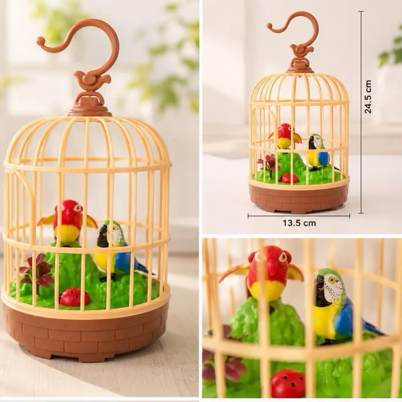 Musical Bird Cage with Singing Birds