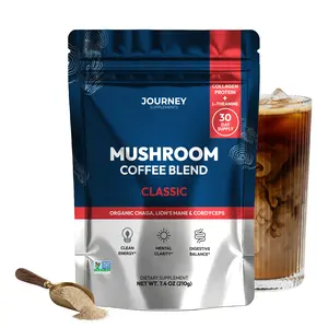 Mushroom Coffee with Collagen - Classic Blend – Adaptogenic Instant Coffee for Energy, Focus, & Mental Clarity – Enhanced with Lion’s Mane, Chaga, Cordyceps & L-Theanine (30 Servings)