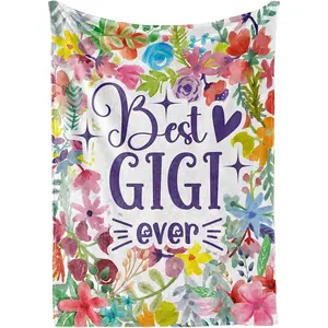Gigi Gifts for Grandma, Gifts for Gigi, Flannel Throw Blankets on Mother's Day, Christmas, Birthday, 60" x 80", Flowers
