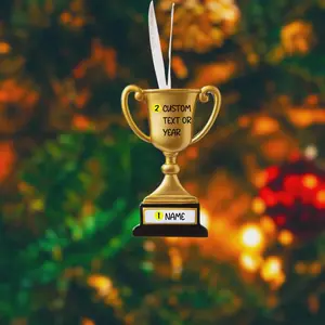 Personalized Trophy Ornament | Year Award Keepsake | Sports Achievement Christmas Gift | Winner Holiday Decoration