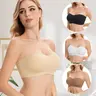 Lusait Women's Wire-Free Jelly Bra - Seamless, Padded, Fit, Hook-and-Eye Closure, Non-Slip Silicone Lining, Adjustable Straps, Strapless Support for Dresses, Backless Outfits (Mother's Day Gift Pick)