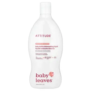 ATTITUDE Baby Leaves®, Baby Bottle Dishwashing Liquid, Unscented, 23.7 fl oz (700 ml)