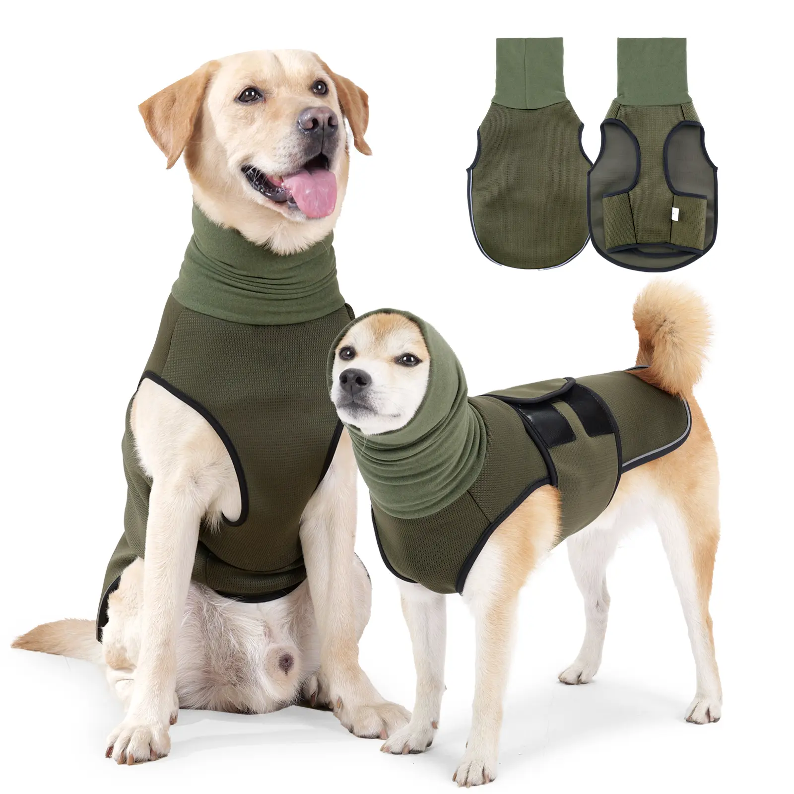 Dog Calming Vest Anti-Anxiety Jacket for Dogs | Soothing Compression Coat for Fireworks Thunderstorms & Stress Relief | Reflective Night Safety with Adjustable Fit
