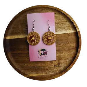 Enchanted Waffle Polymer Clay Dangle Earrings