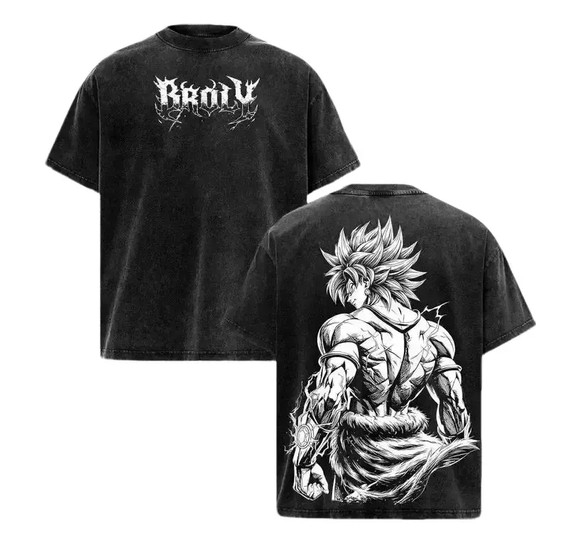 Vintage Washed Broly DBZ Graphic Tee - Premium Soft Cotton Oversized Anime Manga T-Shirt. 90s Retro Saiyan Gym Pump Cover Streetwear Top For Men & Unisex. Classic American Casual Short Sleeve Everyday Shirt, Trendy Dragon Ball Z Workout Apparel Fit.