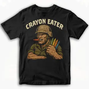 Crayon Eater T-Shirt, Funny Marine Corps Slang Tee, Military Humor Apparel Gift