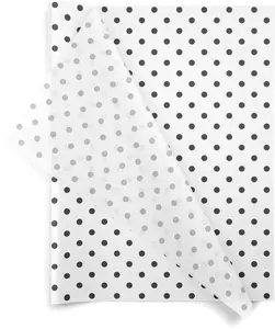 Black Dots on White 20x30 Design Tissue Paper