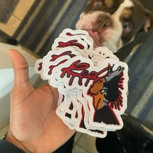 RED embroidery patch