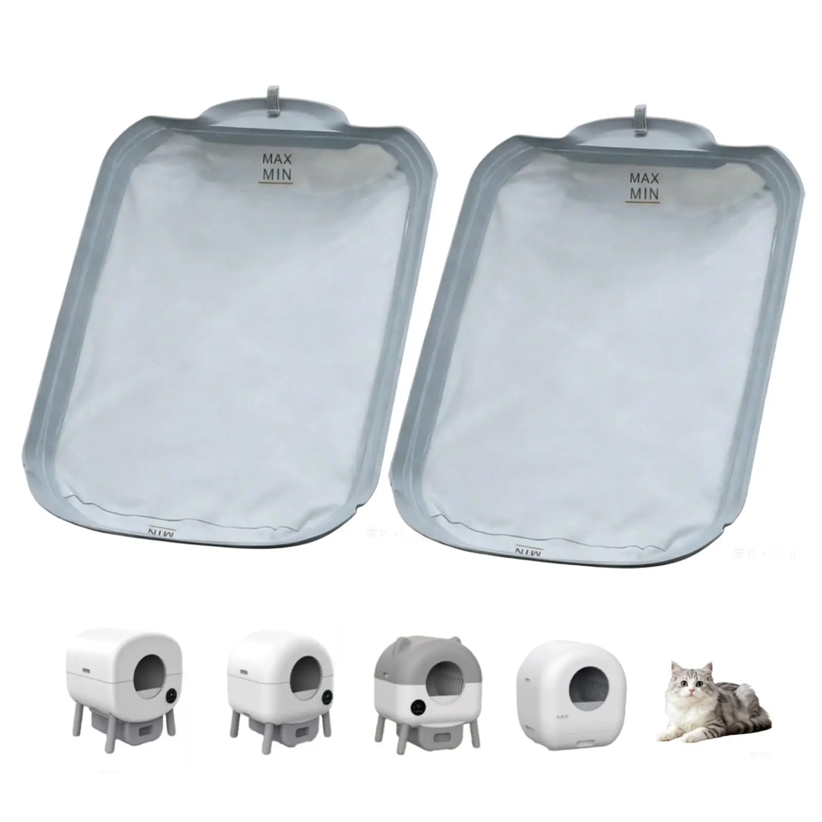 95L Automatic Litter Box Liners 2-Pack - Soft Felt Interior Pads, 100% Waterproof, Non-Slip Backing, Odor Block, Gentle on Paws, Machine Washable, Removable, Floor & Base Protector, Money-Saving Pet Accessory for 95L Automatic Units