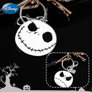 1PC Disney Keychain The Nightmare Before Christmas Jack Two-sided Keyring Zinc alloy Car keychain Backpack Accessory Slivery Hard and Resistant NBC Funny Gift for Friend Family Officially Licensed must have charm