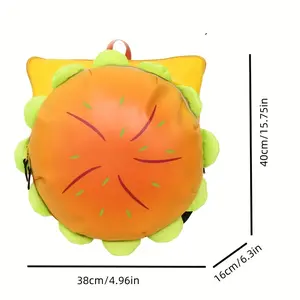 Ins New Cartoon Cheese Cute Versatile Backpack, Hamburger Large Capacity Multi-Layer Shoulder Bag